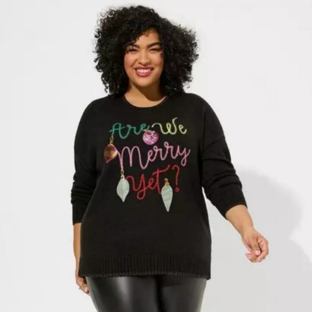 Torrid Merry Holiday Pullover Crew Sweater